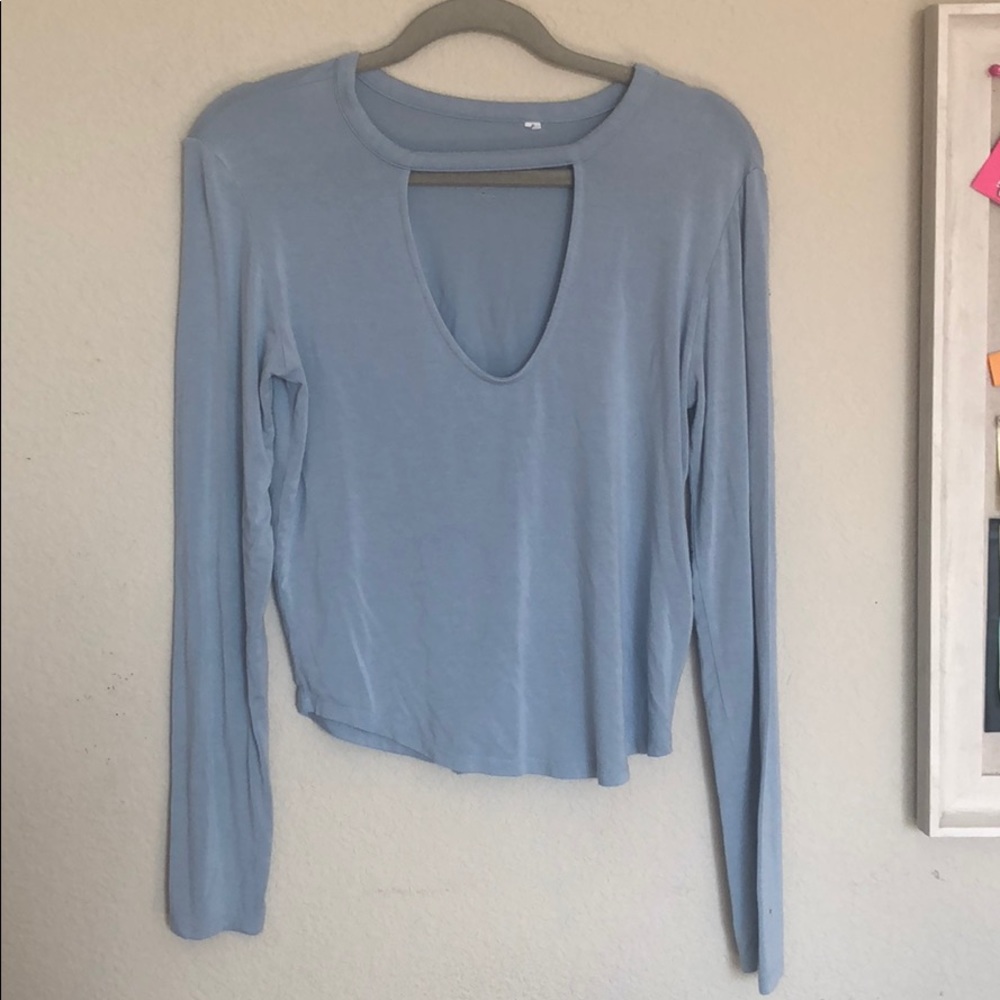 Light Blue Long Sleeve Blouse